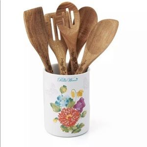 The Pioneer Woman Blooming Bouquet  6-Piece Utensil  Stoneware Crock Set New!